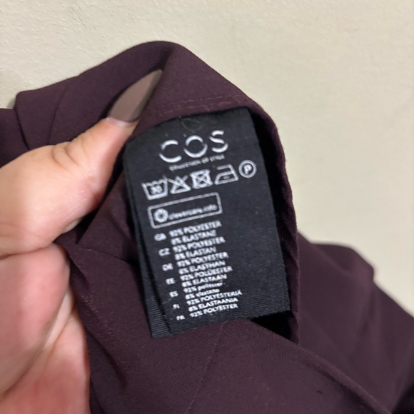 COS SZ 36 / Sm COS Merlot Belted High-Waist Trousers - Picture 8 of 9